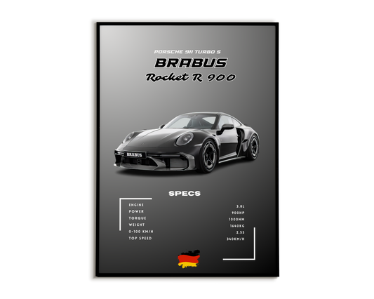 Plakat Porsche 911 Brabus Rocket R
