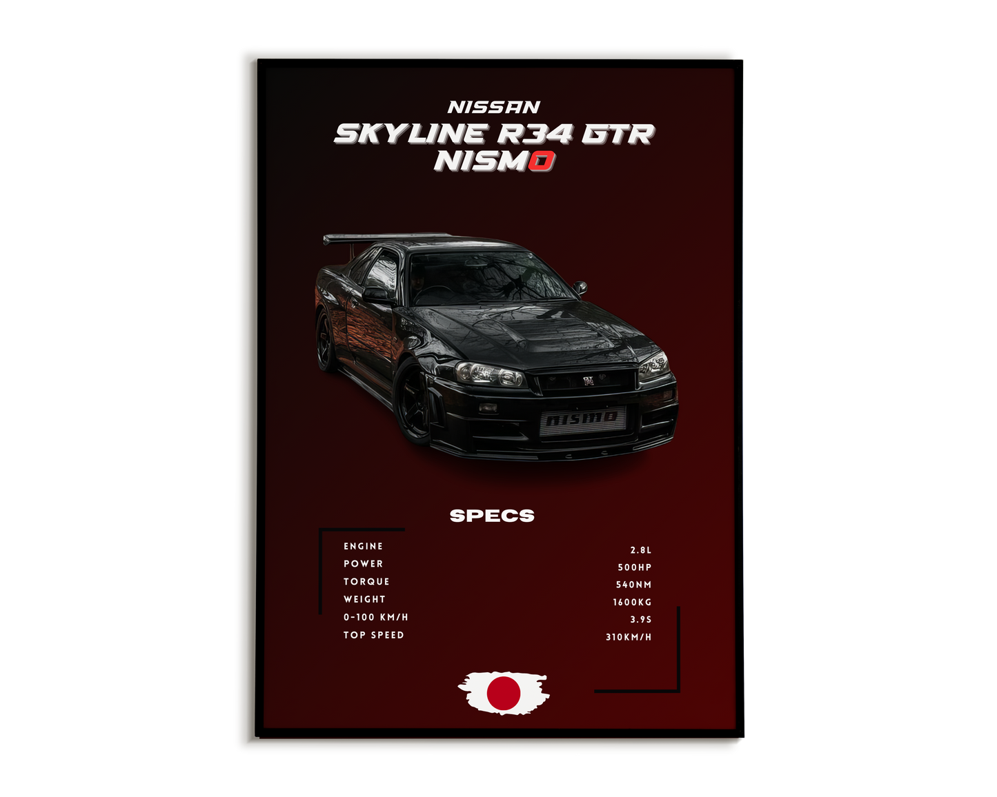 Plakat Nissan Skyline R34 GTR Nismo