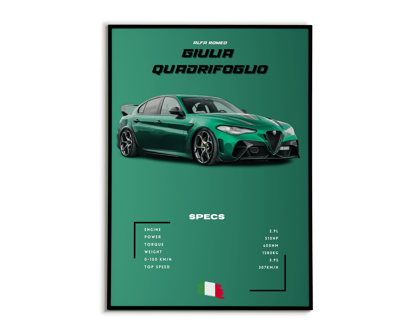 Plakat Alfa Romeo Giulia Quadrifoglio