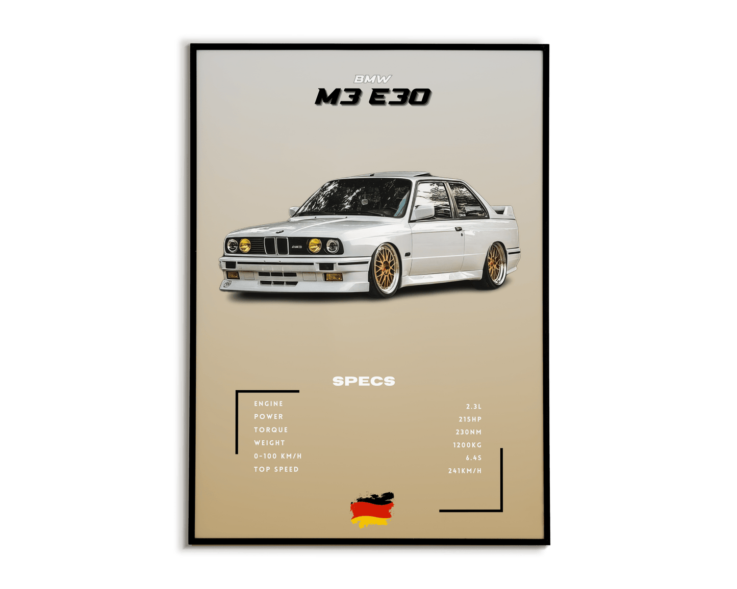 Plakat BMW M3 E30