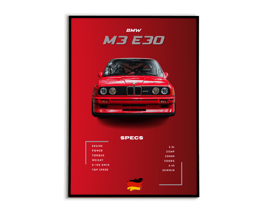 Plakat BMW M3 E30