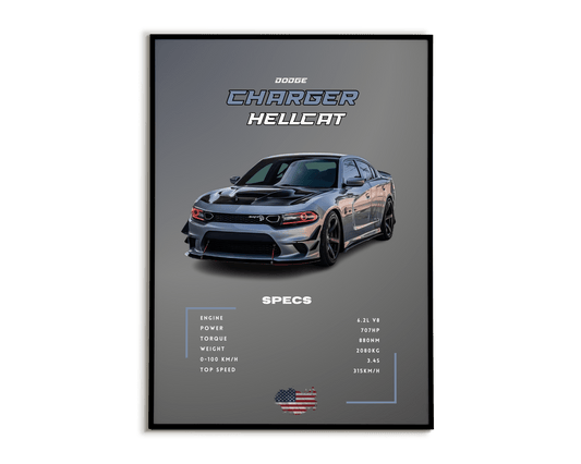 Plakat Dodge Charger Hellcat - Plakartify