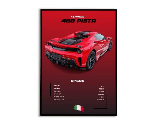 Plakat Ferrari 488 Pista - Plakartify