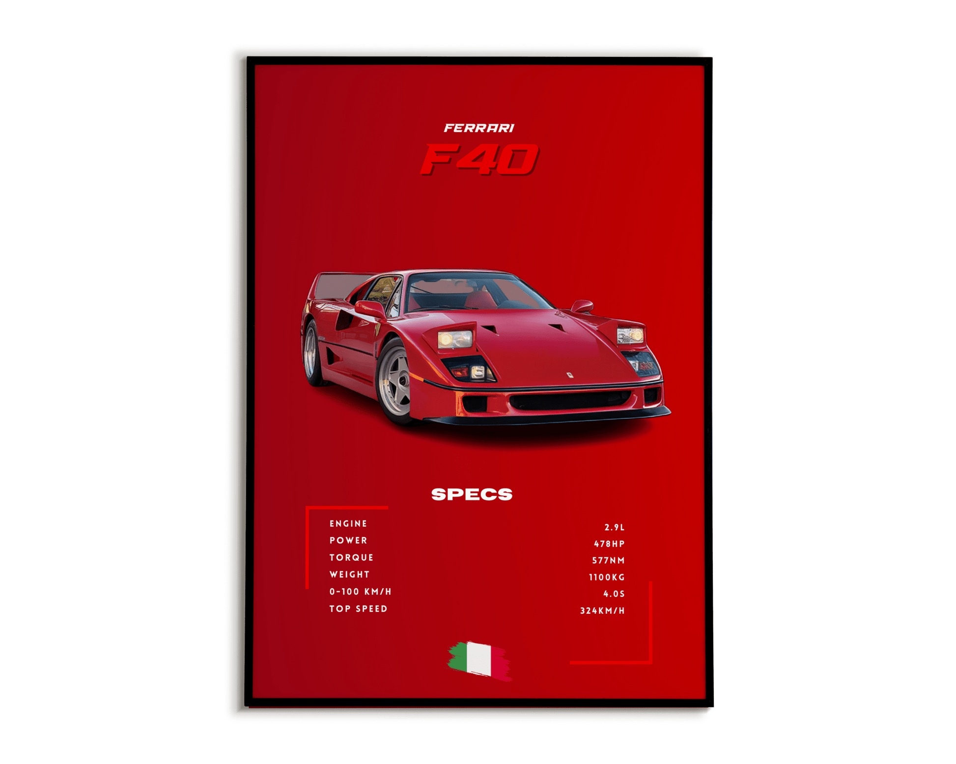 Plakat Ferrari F40 - Plakartify