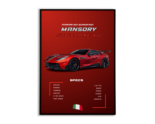 Plakat Ferrari Stallone 812 Mansory - Plakartify