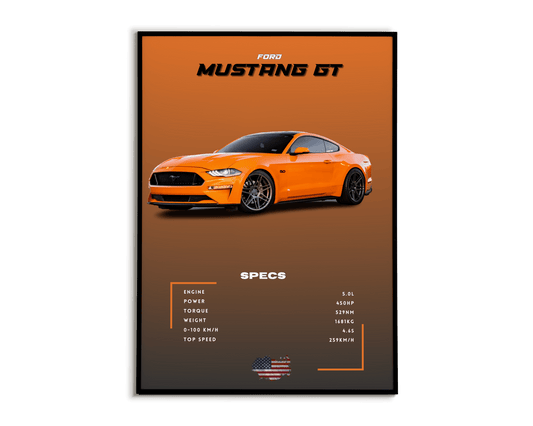 Plakat Ford Mustang GT - Plakartify